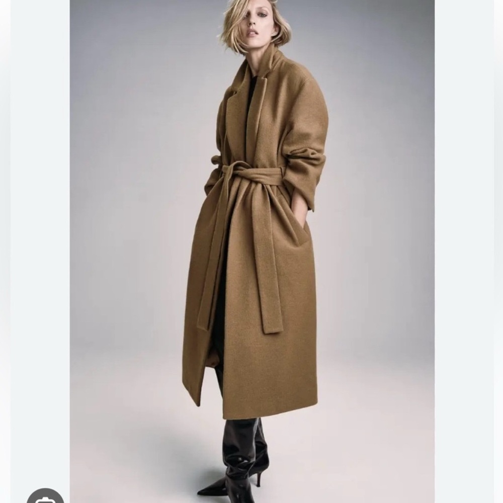 Zara Tan/Camel Wool Coat Sz XS